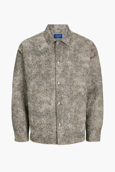 Chemise brune à longues manches d'ORIGINALS BY JACK & JONES, avec un motif rayé et un détail de nœud sur la pat.
