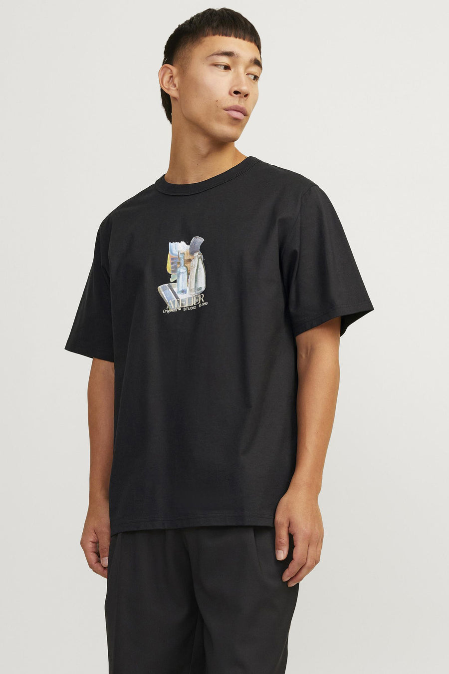 T-shirt à manches courtes - noir - ORIGINALS BY JACK & JONES