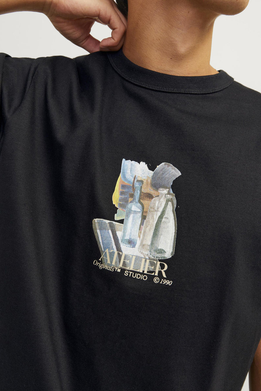 T-shirt à manches courtes - noir - ORIGINALS BY JACK & JONES