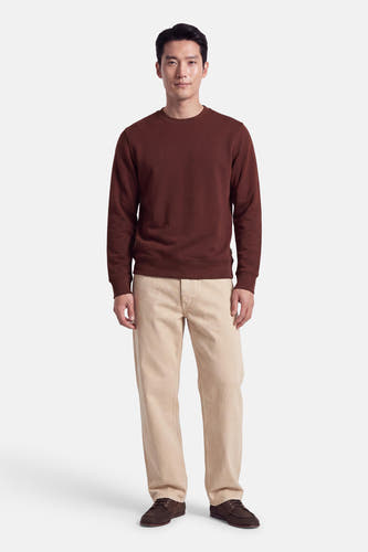 Sweat col O - brun