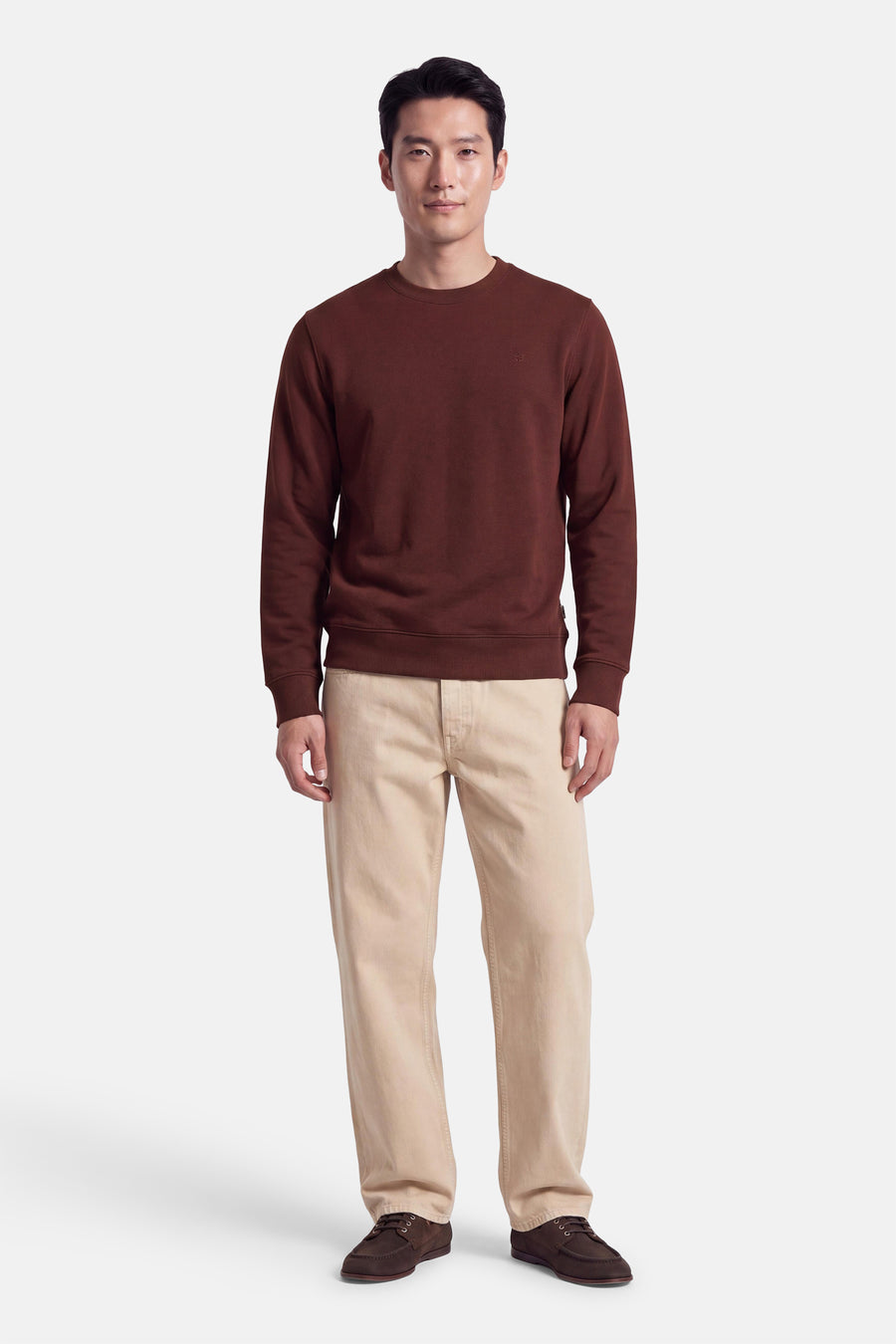 Sweat col O - brun