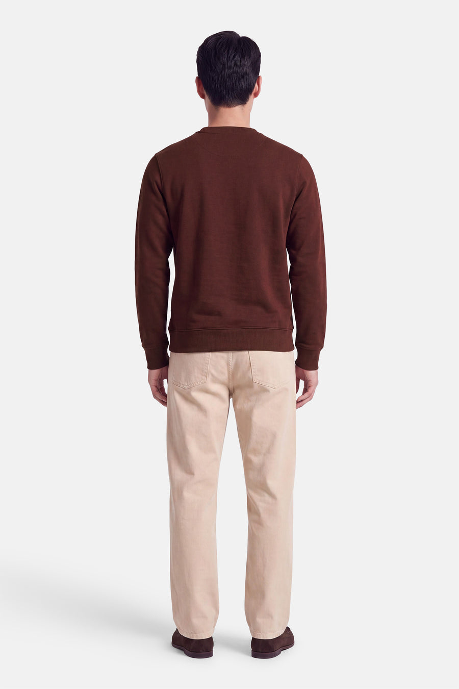 Sweat col O - brun