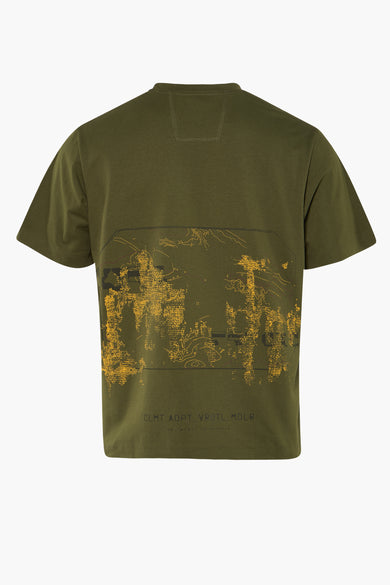 Groen T-shirt met korte mouwen van CORE BY JACK & JONES, met grafische print op de achterkant.