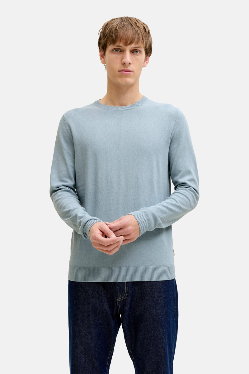 Pull à col rond - bleu