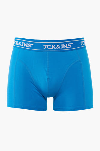 Boxer short bleu d'ACCESSORIES BY JACK & JONES avec une bande de logo blanche.