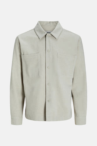 Chemise beige à manches longues de CORE par JACK & JONES, avec col boutonné et poches poitrine.