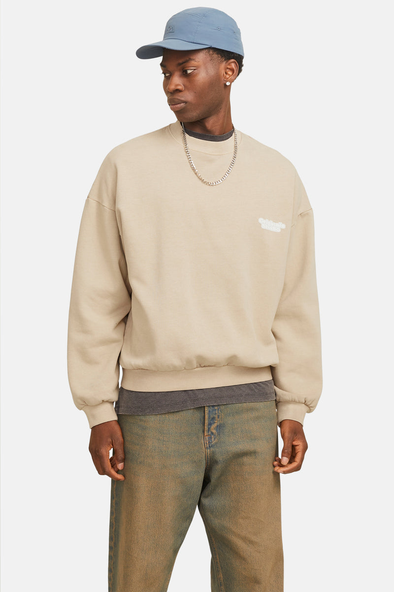 Sweat col O Beige - ORIGINALS BY JACK & JONES