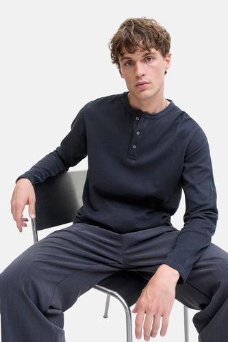 T-shirt à manches longues - Bleu foncé