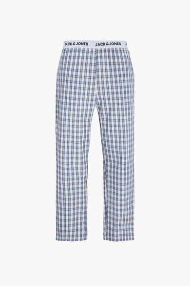 Blauwe nachtkleding van ACCESSORIES BY JACK & JONES, met ruitpatroon en elastische tailleband.