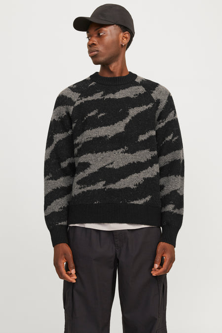 JCOCAMDEN JACQUARD KNIT CREW NECK LN