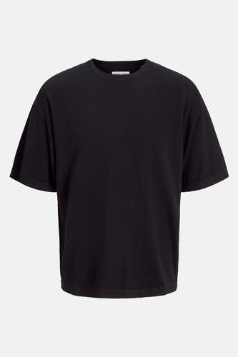 T-shirt noir à manches courtes de PREMIUM by JACK & JONES, couleur unie et coupe décontractée.