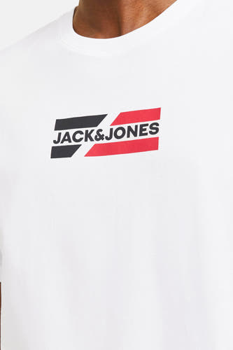 T-shirt blanc à manches courtes de CORE par JACK & JONES, avec une impression graphique.