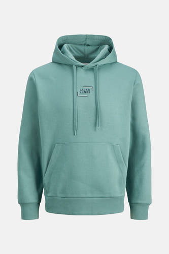 Pull-over bleu avec capuche de CORE BY JACK & JONES, avec cordons et poche avant.