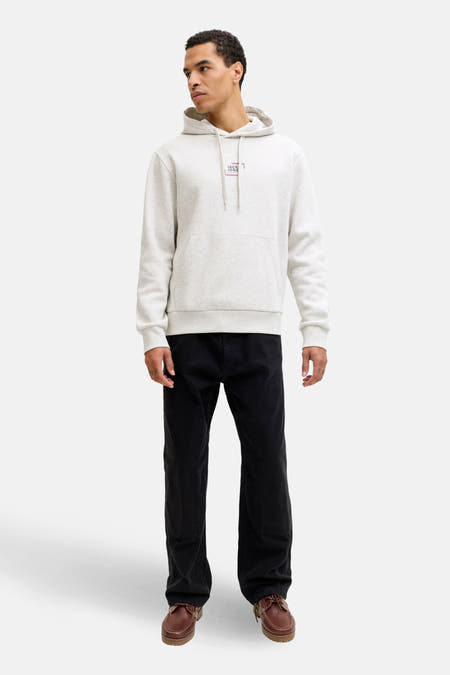 Gilet écru avec capuche de CORE BY JACK & JONES, avec cordons et une poche à l'avant.