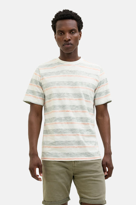 T-shirt multicolore à manches courtes de PREMIUM BLUE par JACK & JONES, avec un motif rayé horizontal.