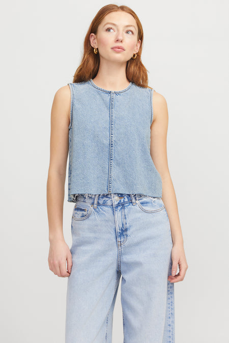 JXMAGGIE CUT OFF DENIM TOP DNM