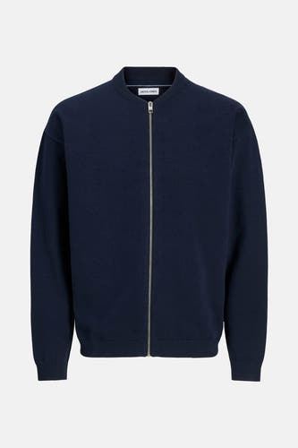 Veste bleu marine d'ORIGINALS par JACK & JONES, à longues manches et avec une fermeture éclair argentée.