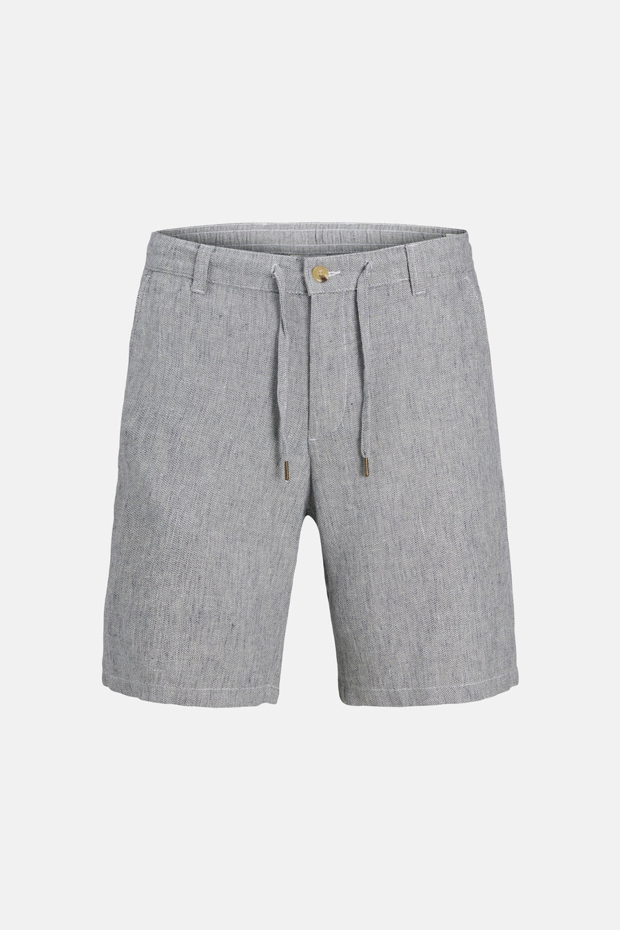 Short gris-bleu de JACK & JONES JEANS INTELLIGENCE, avec cordon de serrage à embouts métalliques, fermeture à boutons et tissu texturé.