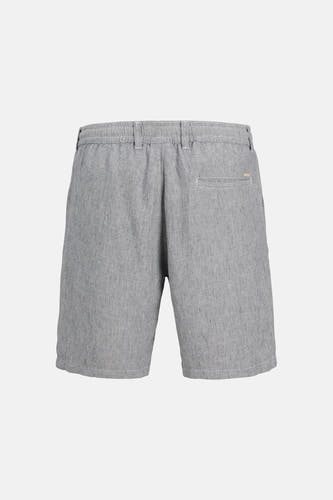 Short chiné gris de JACK & JONES JEANS INTELLIGENCE avec taille élastique, passants de ceinture et une poche passepoilée, vue arrière.