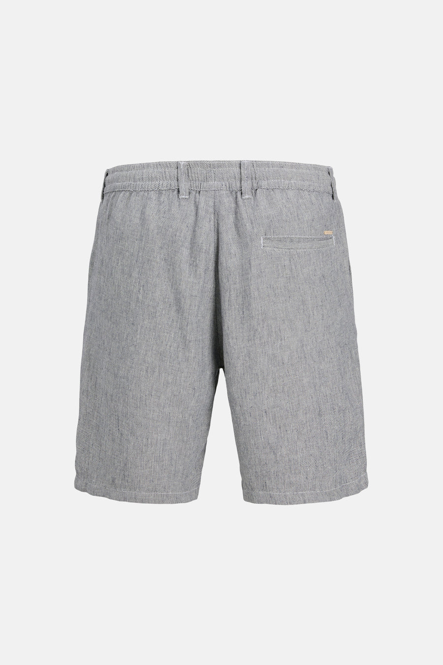 Short chiné gris de JACK & JONES JEANS INTELLIGENCE avec taille élastique, passants de ceinture et une poche passepoilée, vue arrière.