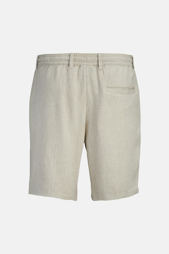 Short beige de JACK & JONES JEANS INTELLIGENCE, avec motif à chevrons, taille élastique, passants de ceinture et poche passepoilée à l'arrière.
