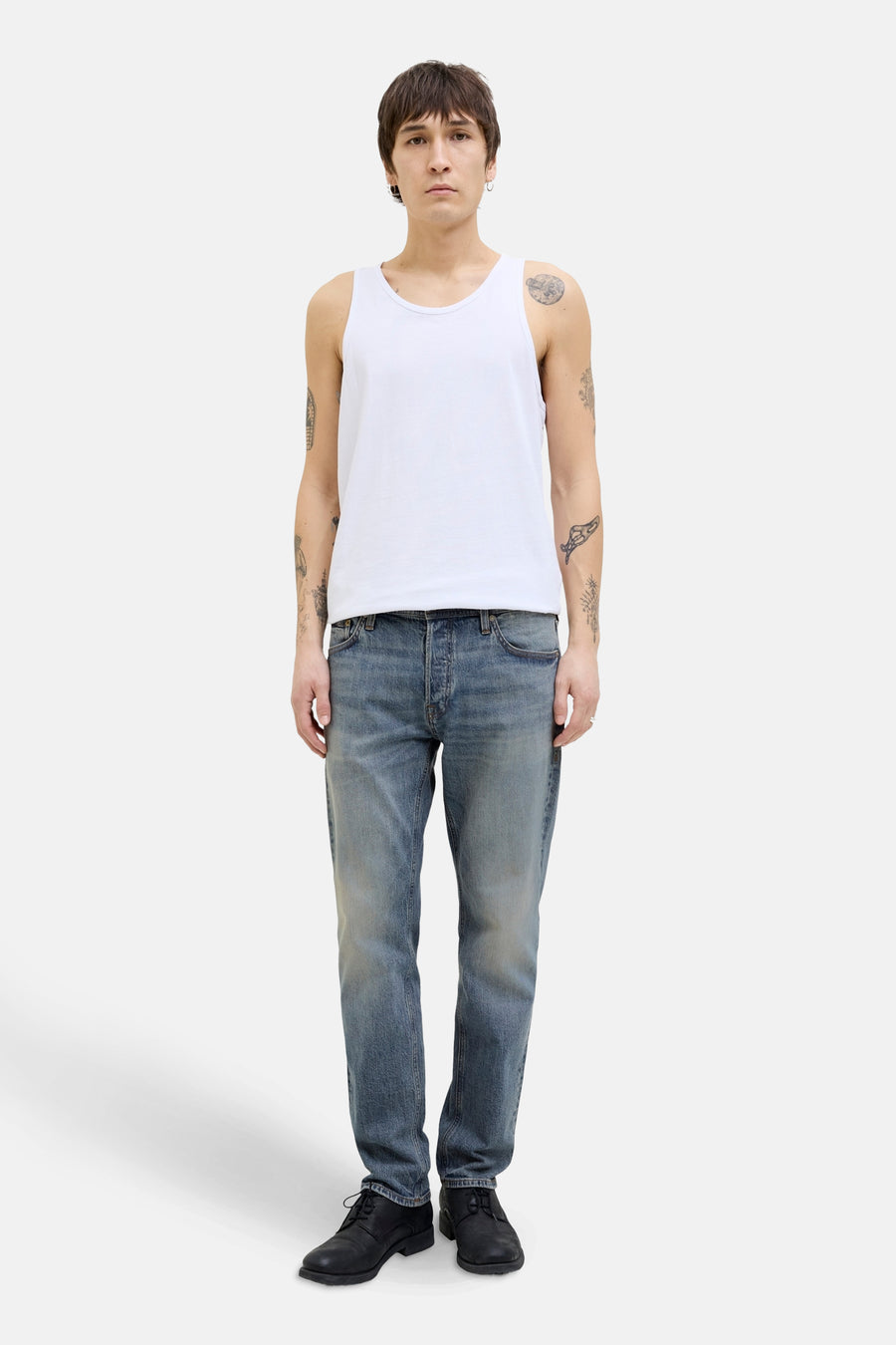 Jeans tapered mid blue denim - JACK & JONES JEANS INTELLIGENCE - JACK & JONES JEANS INTELLIGENCE