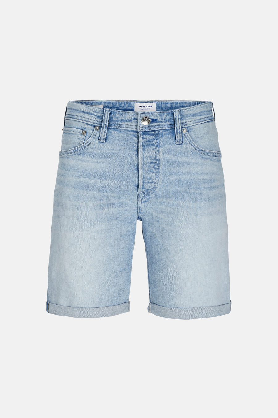 Short en jean bleu clair de JACK & JONES JEANS INTELLIGENCE, avec ourlets retroussés et fermeture à boutons.