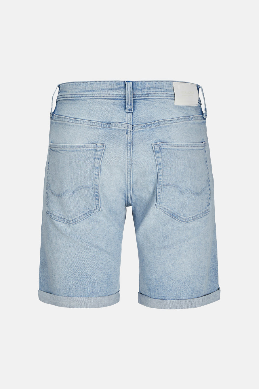 Short en jean en denim bleu clair de JACK & JONES JEANS INTELLIGENCE, avec poches arrière et ourlets retroussés.