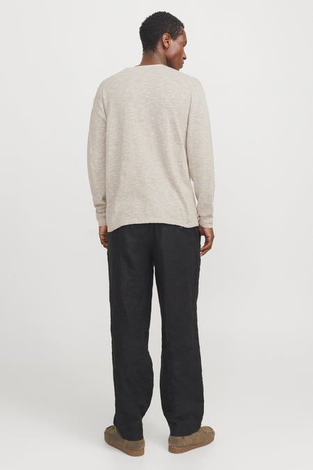 Pull à col rond - beige