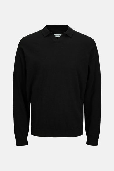 JJCOLIN SLUB KNIT POLO LS