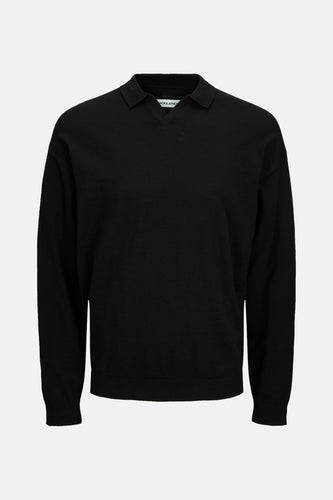 JJCOLIN SLUB KNIT POLO LS