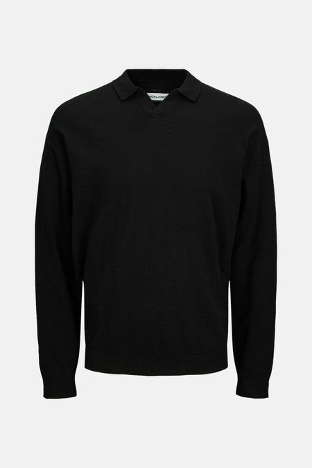 JJCOLIN SLUB KNIT POLO LS