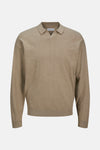JJCOLIN SLUB KNIT POLO LS