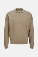 JJCOLIN SLUB KNIT POLO LS