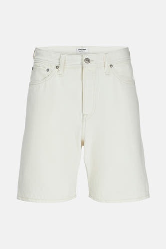 Ecru jeansshort van JACK & JONES JEANS INTELLIGENCE met stiksels en zakken.