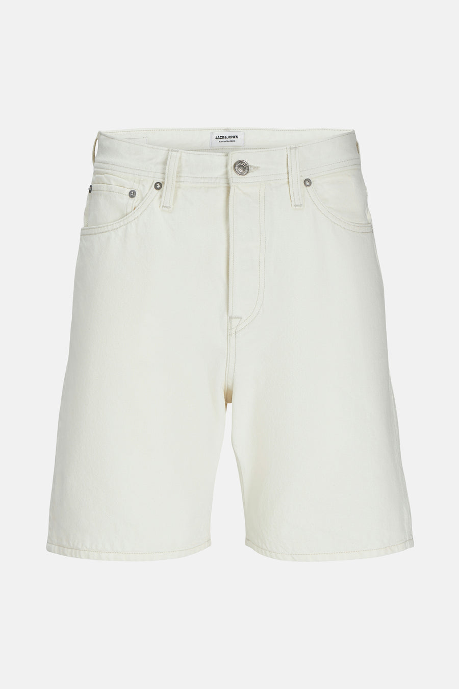 Ecrukleurige spijkerbroek shorts.