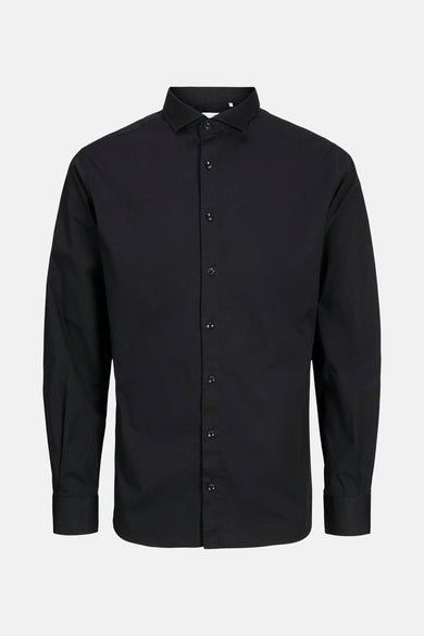 Chemise noire à manches longues de PREMIUM by JACK & JONES, design simple.