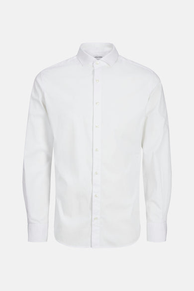 Chemise blanche à manches longues de PREMIUM by JACK & JONES, avec col boutonné.