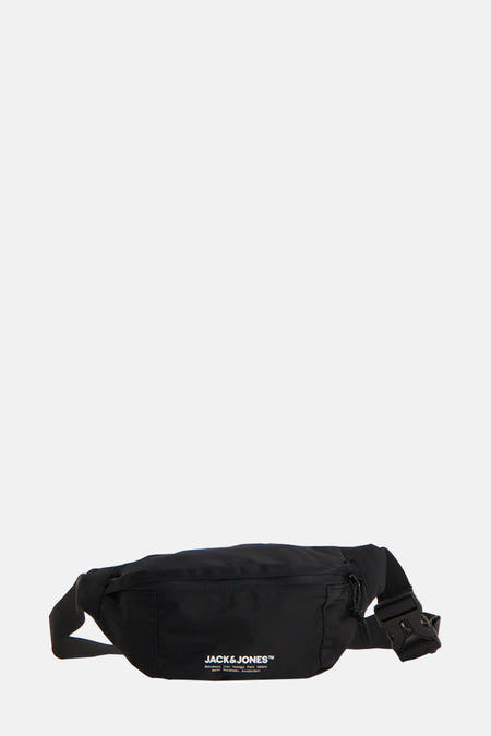 Sac à dos noir d'ACCESSORIES BY JACK & JONES avec fermeture éclair et bandes ajustables.
