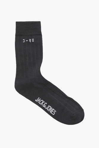Chaussettes grises de ACCESSORIES BY JACK & JONES, avec des côtes et le nom de la marque sur le pied.