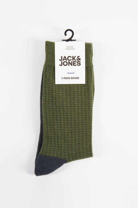 Chaussettes en coton vert de Jack & & Jones un motif gris et gris gris et.