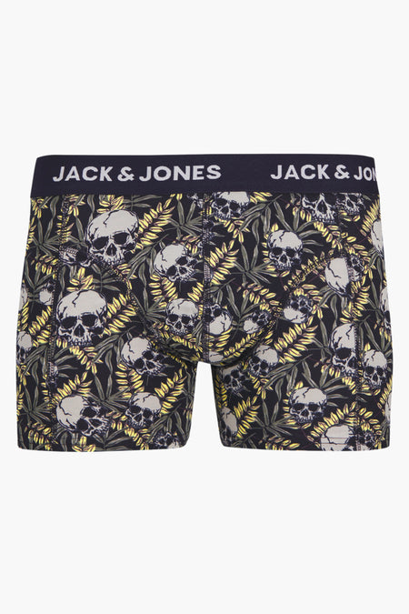 Boxershort multicolore d'ACCESSORIES BY JACK & JONES avec des têtes de mort et des feuilles.