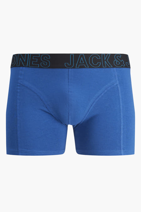 Boxer bleu d'ACCESSORIES BY JACK & JONES, avec une ceinture élastique à logo.