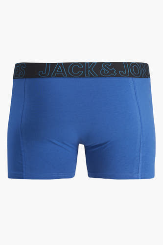 Blauwe boxershort van ACCESSORIES BY JACK & JONES, met een elastische tailleband met logo.