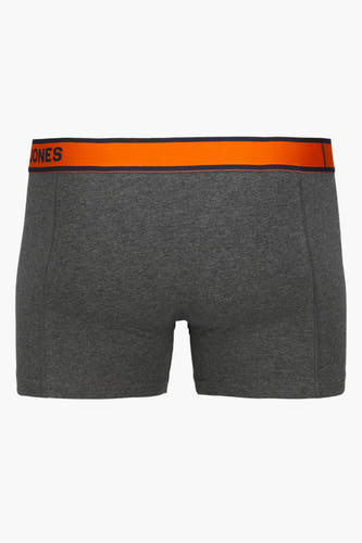 Boxer gris ACCESSORIES BY JACK & JONES avec une ceinture orange et le nom de la marque en noir.