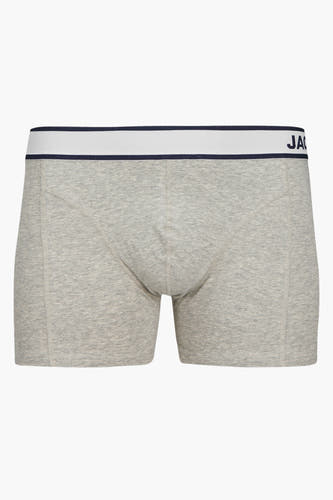 Boxer short gris d'ACCESSORIES BY JACK & JONES, avec une bande élastique blanche à logo.