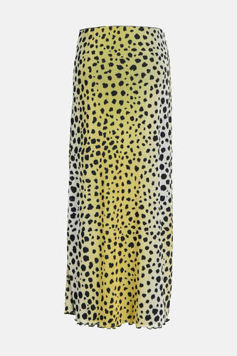 Jupe longue JJXX, avec un motif tigre noir et une bordure froncée.