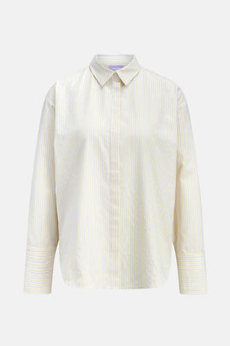 Chemise jaune à rayures avec longues manches de JJXX, avec col et poignets.