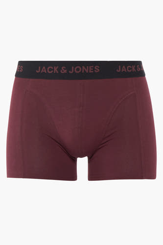 Shorts de boxeur rouge d'ACCESSORIES BY JACK & JONES, avec une ceinture élastique à logo.