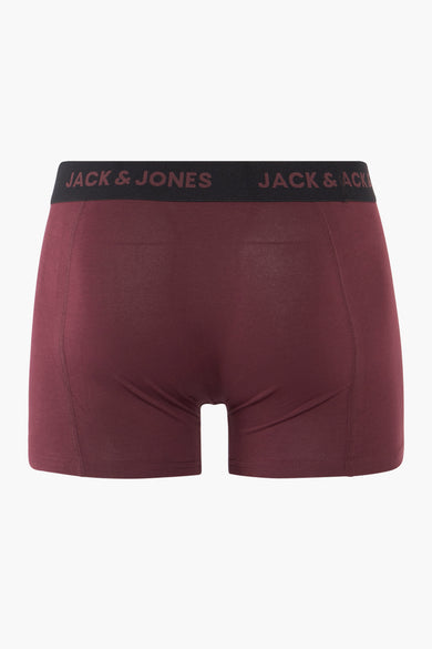 Shorts de boxeur rouge d'ACCESSORIES BY JACK & JONES, avec une ceinture élastique à logo.